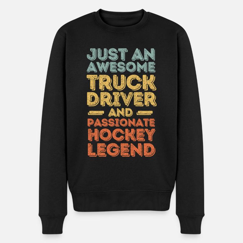 Camionneur Hockey rétro - Pull Premium bio Homme - noir