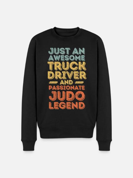 Truck driver Judo retro - Men's Premium Organic Jumper - black