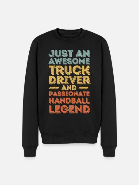 Truck driver handball retro - Men's Premium Organic Jumper - black