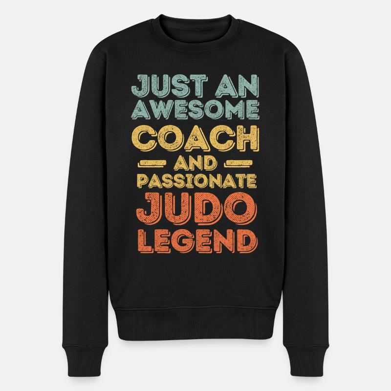 Trainer Judo retro - Männer Premium Bio Pullover - Schwarz