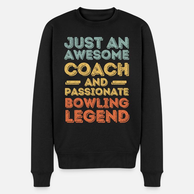 Entraîneur Bowling rétro - Pull Premium bio Homme - noir