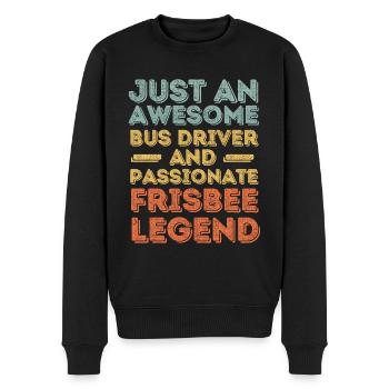 Busfahrer Frisbee retro - Männer Premium Bio Pullover - Schwarz - Vorne - Nico (187cm)