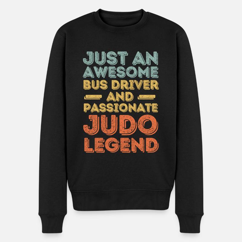 Chauffeur de bus Judo rétro - Pull Premium bio Homme - noir