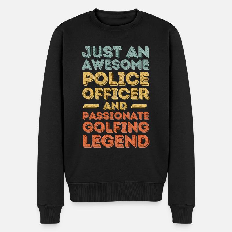 Policier Golf rétro - Pull Premium bio Homme - noir