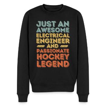 Elektroingenieur Hockey retro - Männer Premium Bio Pullover - Schwarz - Vorne - Nico (187cm)