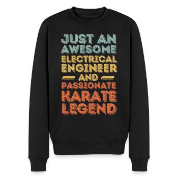 Elektroingenieur Karate retro - Männer Premium Bio Pullover - Schwarz - Vorne - Nico (187cm)