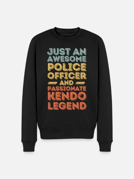 Policeman Kendo retro - Men's Premium Organic Jumper - black