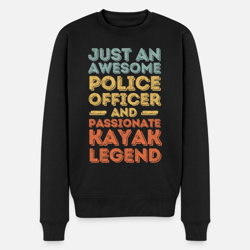 Policier kayak rétro - Pull Premium bio Homme - noir