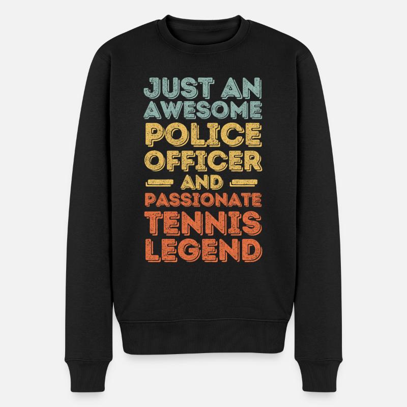 Policier Tennis rétro - Pull Premium bio Homme - noir