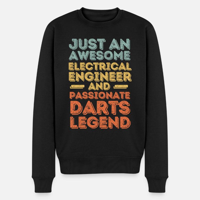 Ingénieur électricien fléchettes rétro - Pull Premium bio Homme - noir