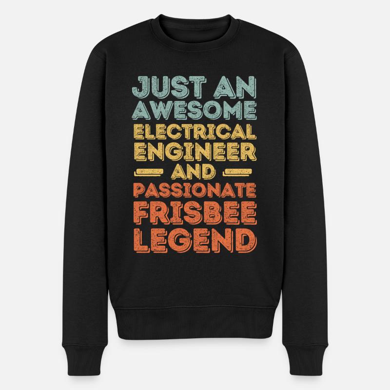 Elektroingenieur Frisbee retro - Männer Premium Bio Pullover - Schwarz