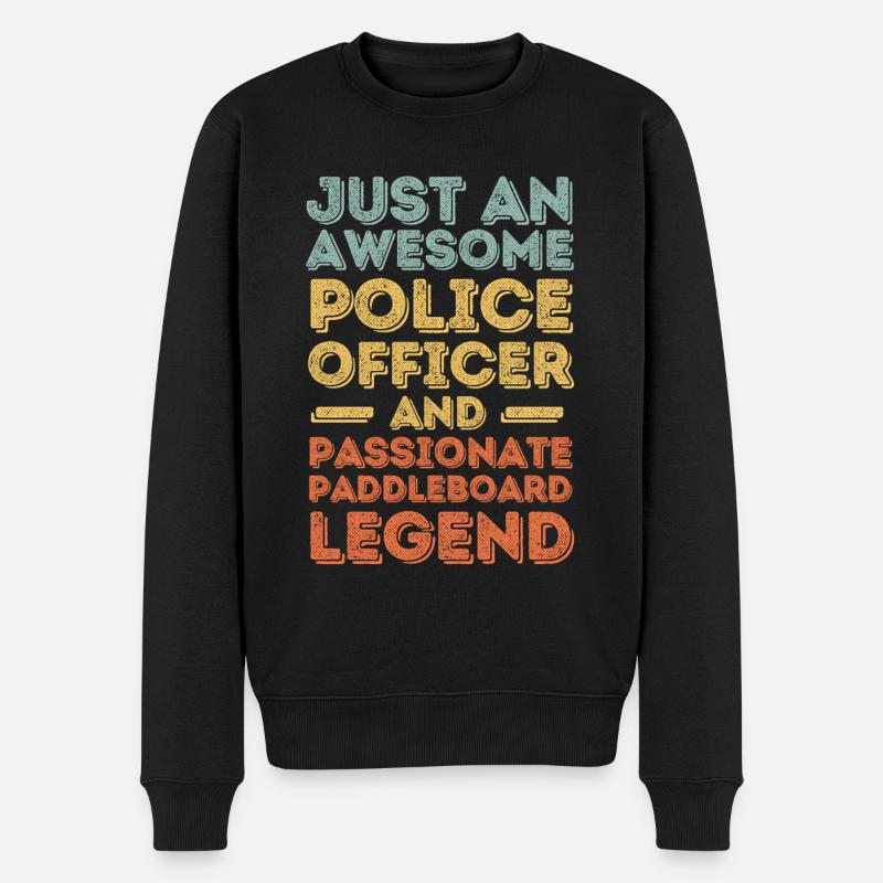 Policier Paddleboard rétro - Pull Premium bio Homme - noir