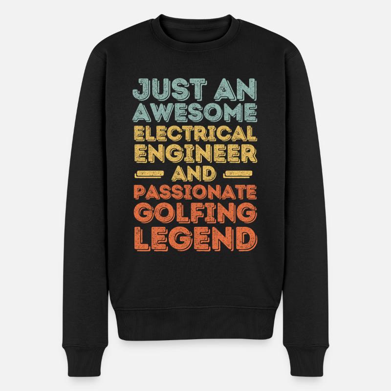 Ingénieur électricien golf rétro - Pull Premium bio Homme - noir