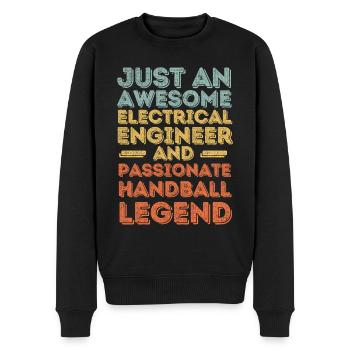 Elektroingenieur Handball retro - Männer Premium Bio Pullover - Schwarz - Vorne - Nico (187cm)