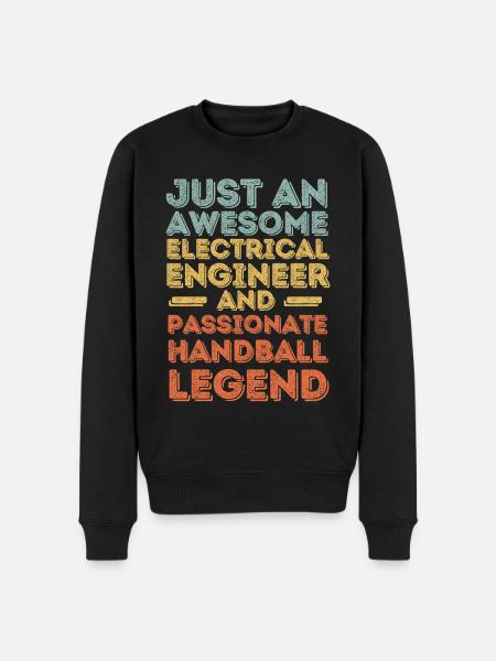 Electrical engineer handball retro - Men's Premium Organic Jumper - black