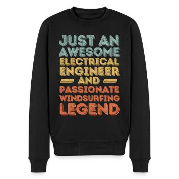 Elektroingenieur Windsurfen retro - Männer Premium Bio Pullover - Schwarz - Vorne - Nico (187cm)