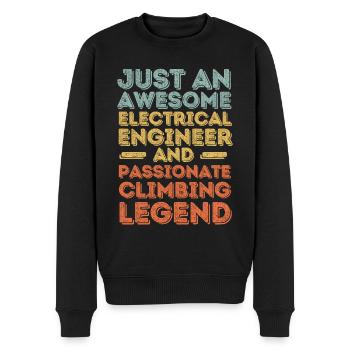 Elektroingenieur Klettern retro - Männer Premium Bio Pullover - Schwarz - Vorne - Nico (187cm)