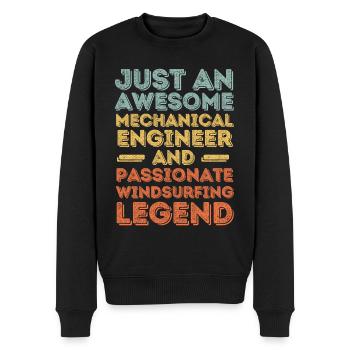 Maschinenbauingenieur Windsurfen retro - Männer Premium Bio Pullover - Schwarz - Vorne - Nico (187cm)