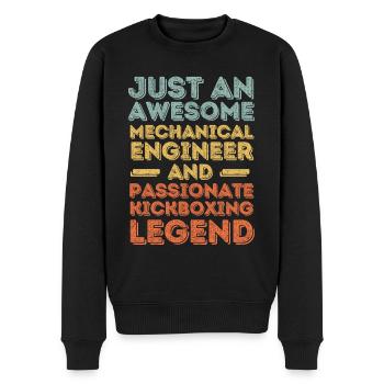 Maschinenbauingenieur Kickboxen retro - Männer Premium Bio Pullover - Schwarz - Vorne - Nico (187cm)