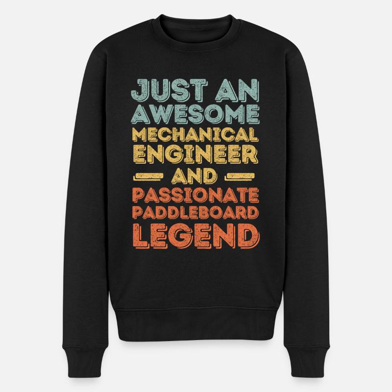 Maschinenbauingenieur Paddleboard retro - Männer Premium Bio Pullover - Schwarz