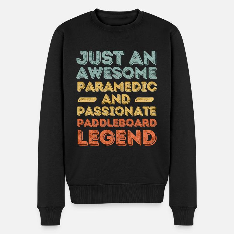 Sanitäter Paddleboard retro - Männer Premium Bio Pullover - Schwarz