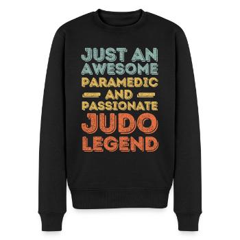 Paramedic Judo retro - Men's Premium Organic Jumper - black - Front - Nico (187cm)