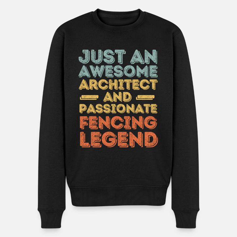 Architecte escrime rétro - Pull Premium bio Homme - noir