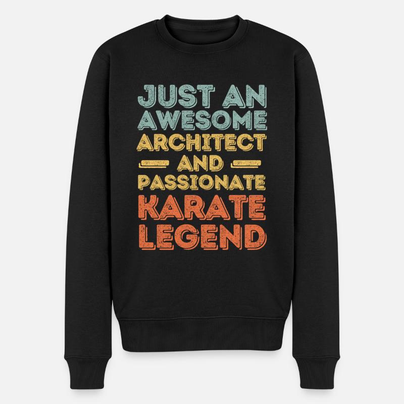 Architecte Karaté rétro - Pull Premium bio Homme - noir