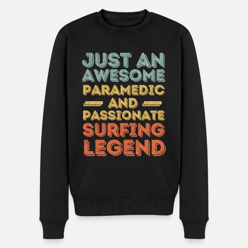Sanitäter Surfen retro - Männer Premium Bio Pullover - Schwarz