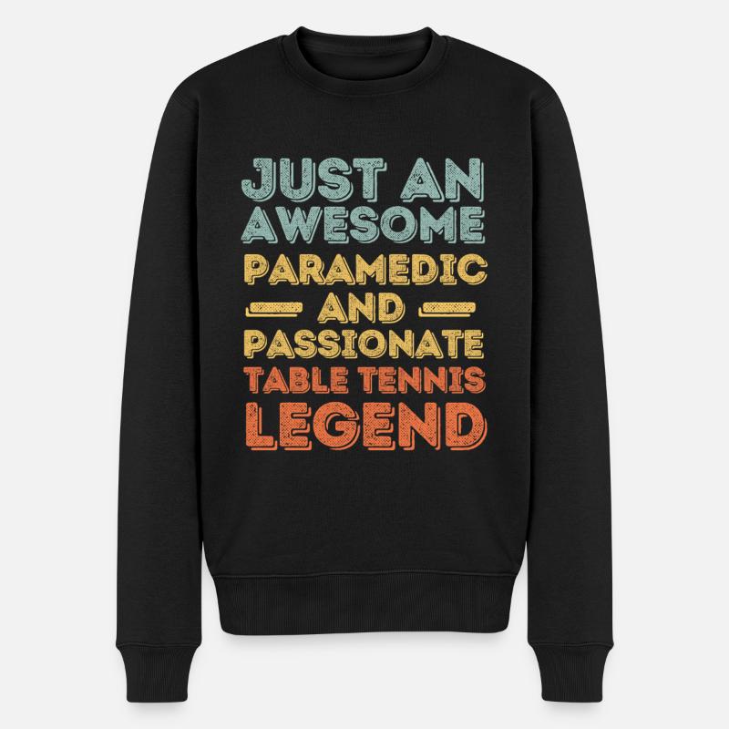 Paramedic tennis de table rétro - Pull Premium bio Homme - noir