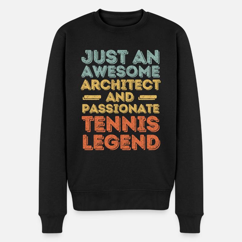 Architecte Tennis rétro - Pull Premium bio Homme - noir