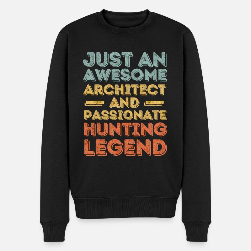 Architekt Jagen retro - Männer Premium Bio Pullover - Schwarz