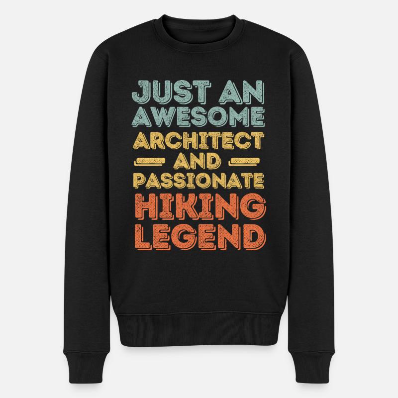 Architekt Wandern retro - Männer Premium Bio Pullover - Schwarz