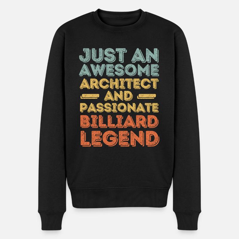 Architekt Billard retro - Männer Premium Bio Pullover - Schwarz