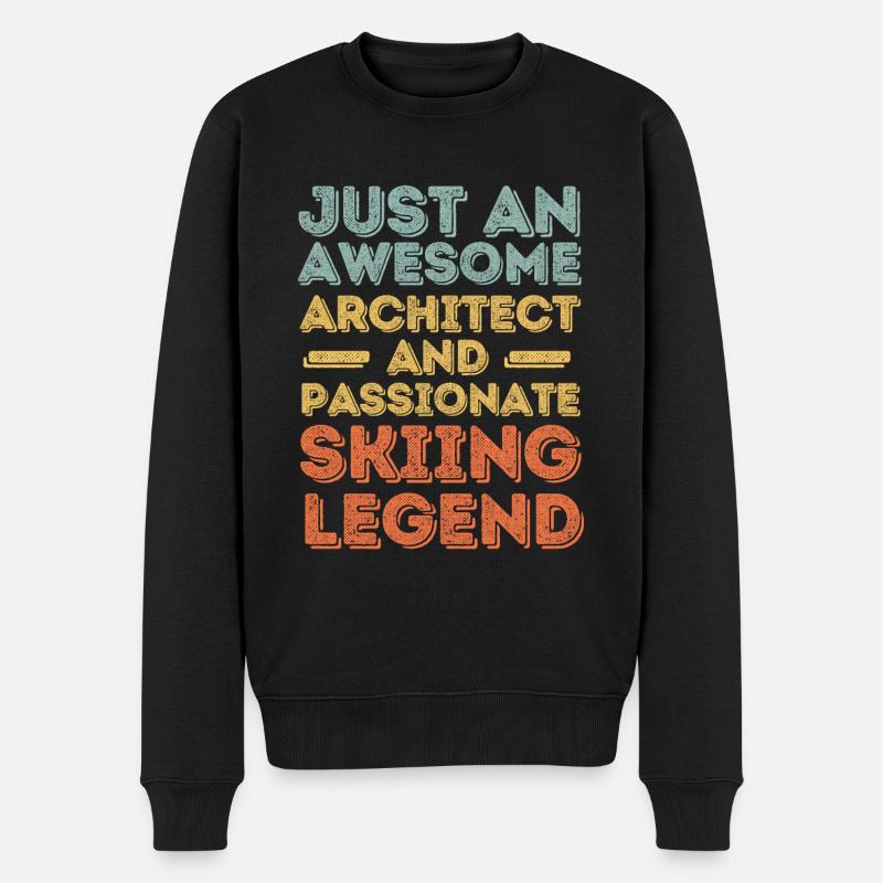 Architecte ski rétro - Pull Premium bio Homme - noir