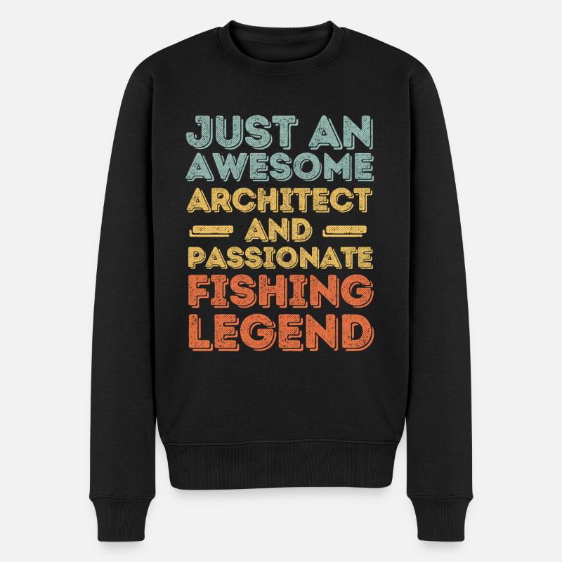 Architecte Angeln rétro - Pull Premium bio Homme - noir