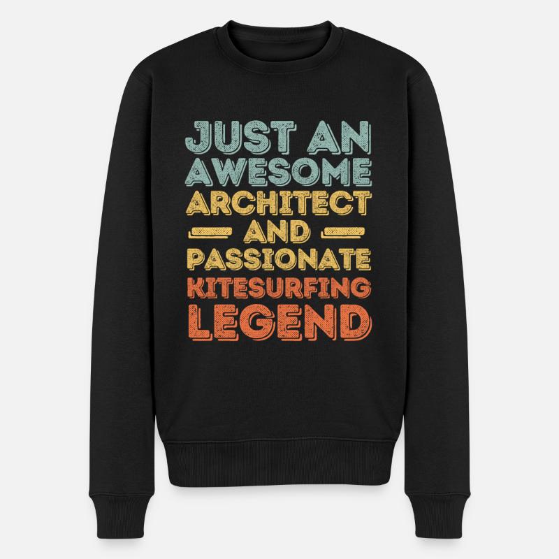 Architecte Kitesurf rétro - Pull Premium bio Homme - noir