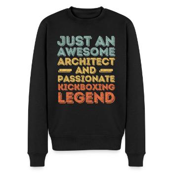 Architekt Kickboxen retro - Männer Premium Bio Pullover - Schwarz - Vorne - Nico (187cm)