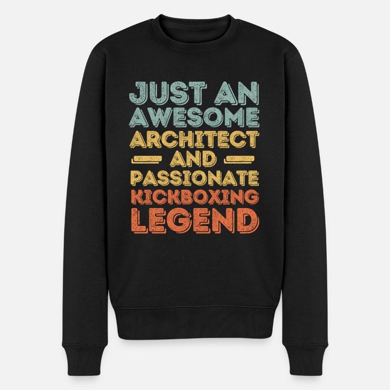 Architekt Kickboxen retro - Männer Premium Bio Pullover - Schwarz
