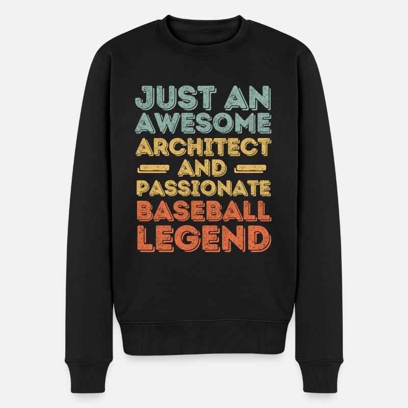 Architecte Baseball rétro - Pull Premium bio Homme - noir