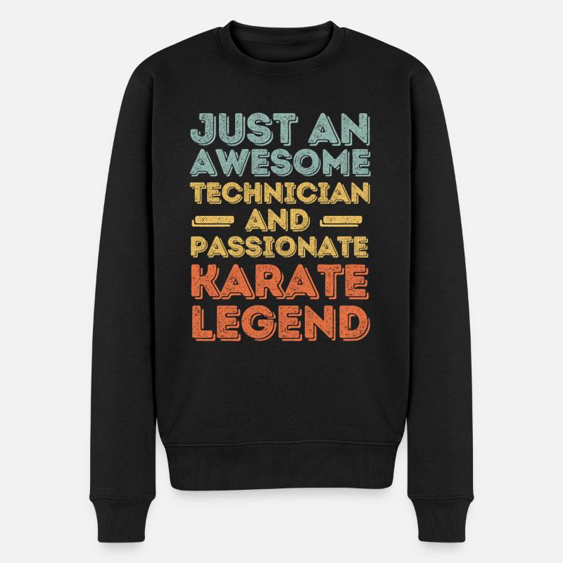 Technicien Karaté rétro - Pull Premium bio Homme - noir