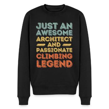 Architekt Klettern retro - Männer Premium Bio Pullover - Schwarz - Vorne - Nico (187cm)