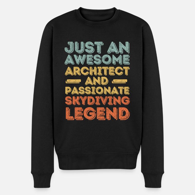 Architekt Fallschirmspringen retro - Männer Premium Bio Pullover - Schwarz