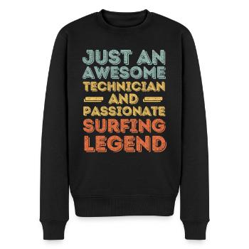 Technicien Surf rétro - Pull Premium bio Homme - noir - Devant - Nico (187cm)