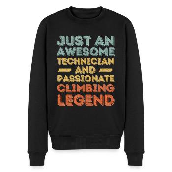 Techniker Klettern retro - Männer Premium Bio Pullover - Schwarz - Vorne - Nico (187cm)