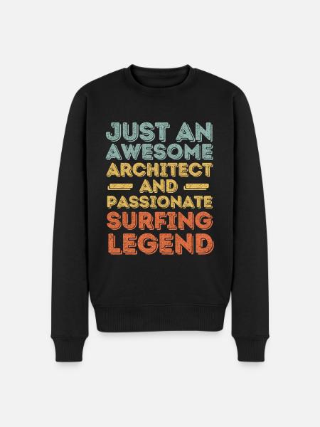 Architecte Surf rétro - Pull Premium bio Homme - noir