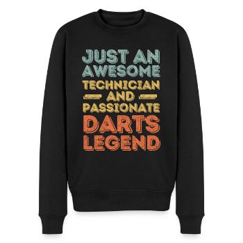 Technicien Fléchettes rétro - Pull Premium bio Homme - noir - Devant - Nico (187cm)
