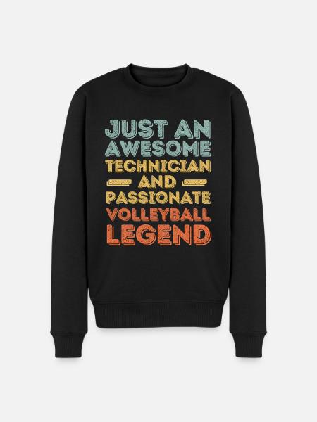 Technician Volleyball retro - Men's Premium Organic Jumper - black