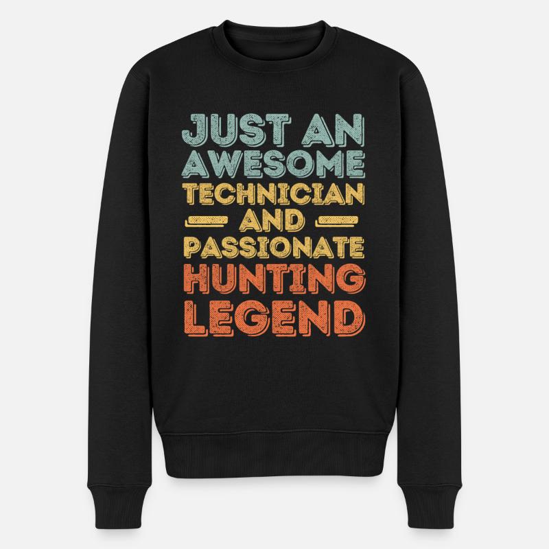 Techniker Jagen retro - Männer Premium Bio Pullover - Schwarz