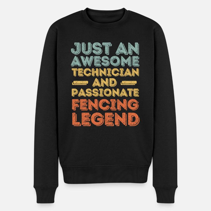 Technicien escrime rétro - Pull Premium bio Homme - noir
